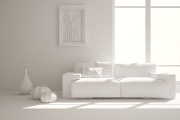 Fototapeta na wymiar White interior with furniture
