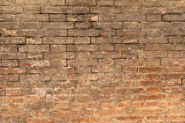 red bricks medieval wall