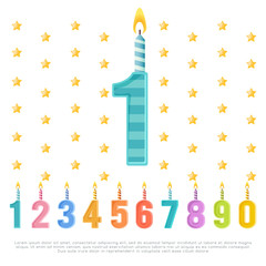Vector Illustration of birthday candles