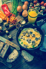 Scrambled eggs, simple brunch or breakfast