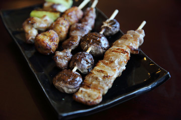 Mix yakitori pork and chicken