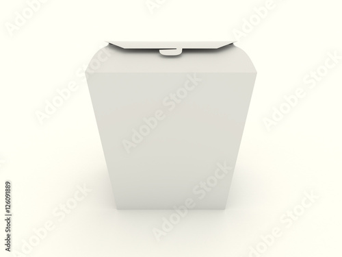 Download "The closed white wok box mock up with blank. Package ...