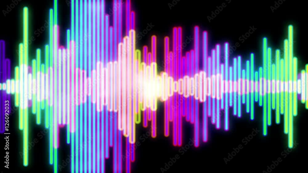 Poster equalizer audio spectrum color dinamic waves background