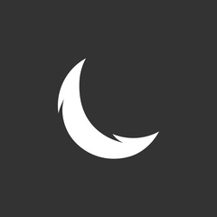 Moon logo on black background. Vector icon
