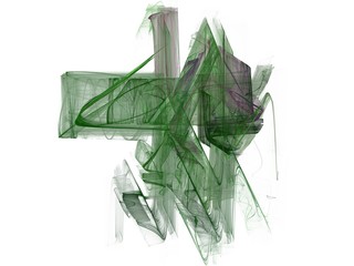 Abstract fractal with green chaotic pattern