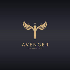 Fototapeta na wymiar Avenger logo. Angel Sword