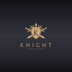 Knight logo. Shield and crossed swords.
