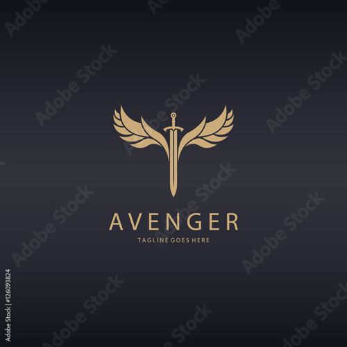 avenger logo angel sword