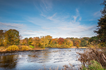 River South Tyne near the North Tyne,  just above the confluence, near Warden, Northumberland, in...