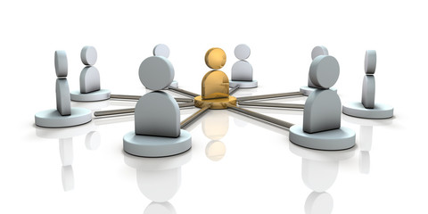 連携を表すアブストラクト3DCGイラスト