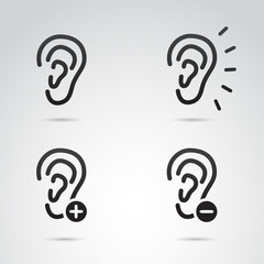 Ear vector icon set.