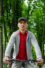 Young man with bicycle