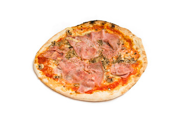 Pizza con prosciutto cotto e funghi champignon