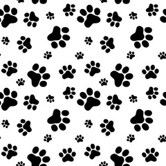 Pattern of animals paws, flat syle, vector illustrartion