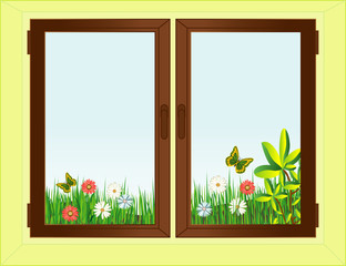 Window and lawn