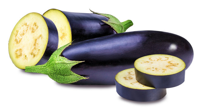 eggplants isolated on white