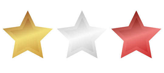 Sterne - Gold, Silber, Rot