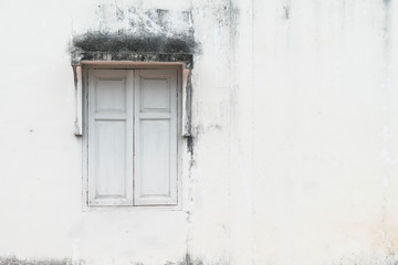 old window with wall background