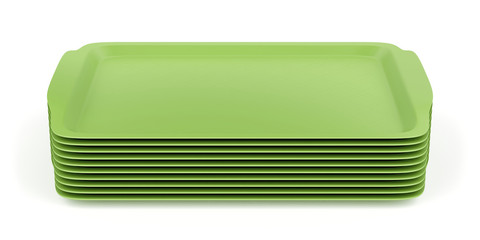 Group of plastic trays