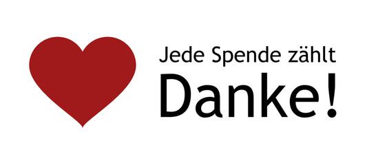 Jede Spende zählt - Danke mit Herz