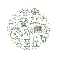 Modern thin line concepts with biology elements.