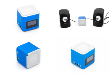 musical columns isolated on a white