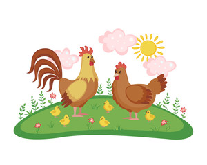 Cute Chicken family.