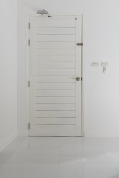 White wooden door interior modern room