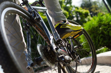 Naklejka premium Young man with bicycle