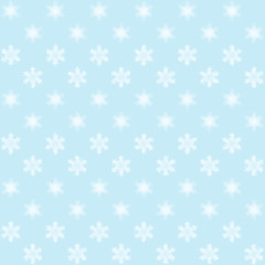 Frosty snowflake pattern in cold blue and white, seamless background