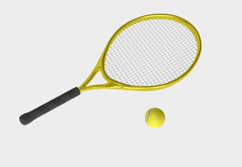 yellow tennis racket