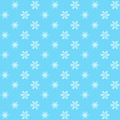 Blue and white snowflake pattern in gradients, a seamless background