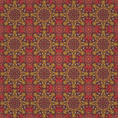 Ornate floral seamless texture, endless pattern with vintage mandala elements.