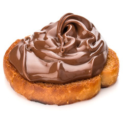 sandwich with chocolate cream isolated on white background cutou