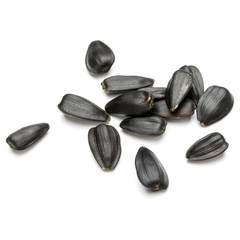 Sunflower seeds  isolated on white background close up