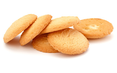 short pastry cookies isolated on white background