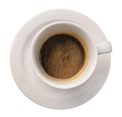 Cup of black coffee, isolated on white