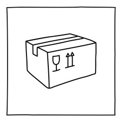 Doodle closed box icon