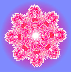 Colorful card with floral shape.