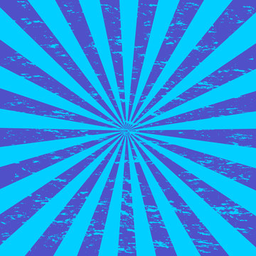 Retro Grunge Light And Dark Blue Sunburst Background