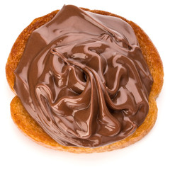 sandwich with chocolate cream isolated on white background cutou