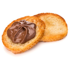 sandwich with chocolate cream isolated on white background cutou