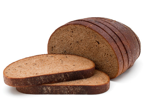 Fresh Sliced Rye Bread Loaf Isolated On White Background Cutout