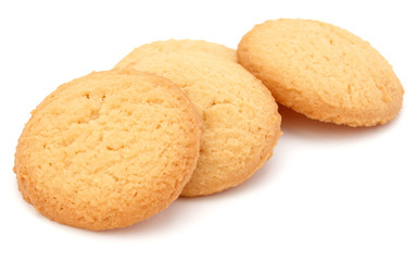 short pastry cookies isolated on white background