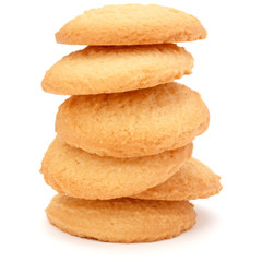 stacked short pastry cookies isolated on white background