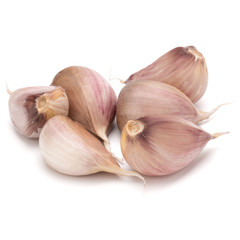 garlic cloves isolated on white background cutout