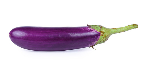 Long Purple Aubergine or Eggplant (Solanum melongena) isolated o