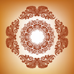 Colorful card with abstract ornament.