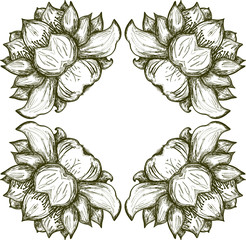 Decorative vector frame with flowers