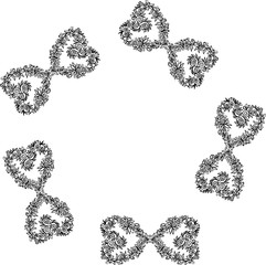 Ornate black frame on white background.